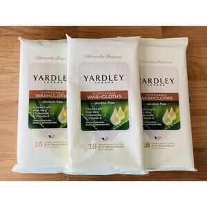 Yardley London Disposable WashCloths Lot of 3 18 Ct. New